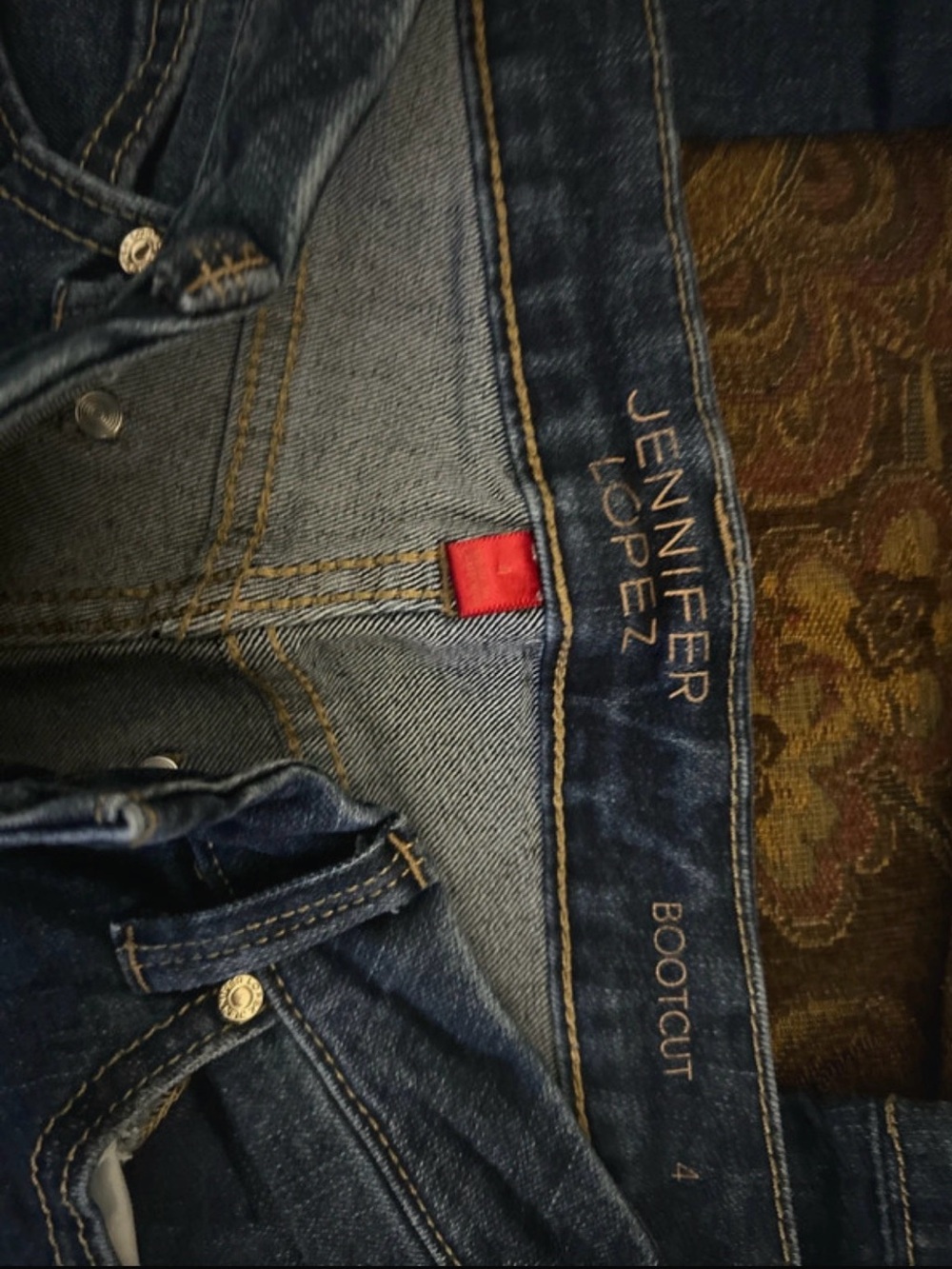 Jennifer Lopez Dark Blue Bootcut Jeans with Red Tab